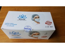 Sağlık Bakanlığına Kayıtlı "NOVUM" 3 Katlı Cerrahi Yüz Maskesi / 50 Adetlik 3 x Kutu / Toplam 150 Maske