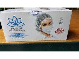 Sağlık Bakanlığına Kayıtlı "NOVUM" 3 Katlı Cerrahi Yüz Maskesi / 50 Adetlik Kutu